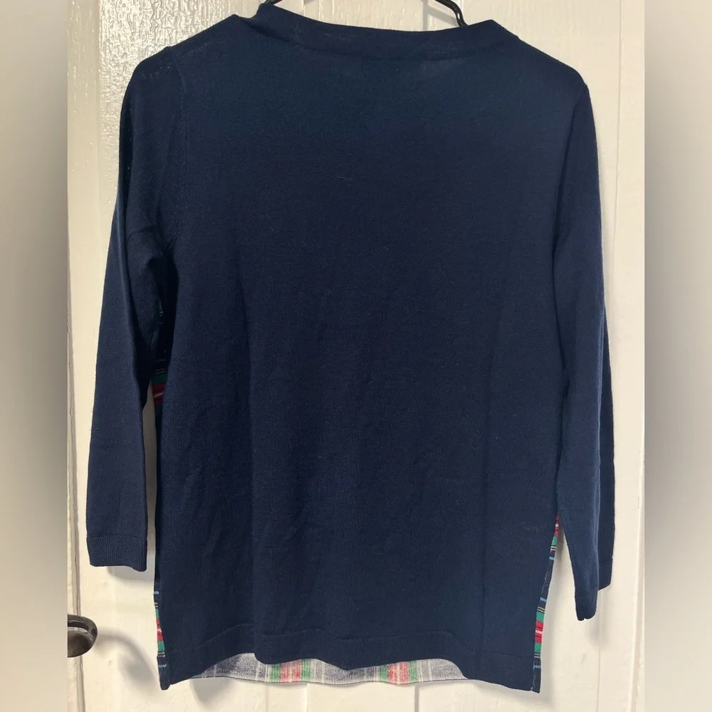 Talbots Merino Wool Plaid Crewneck Dog Sweater size small - Picture 3 of 8